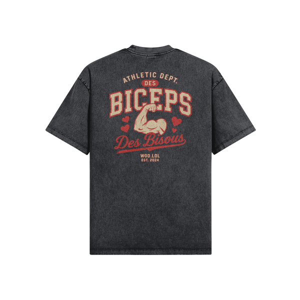 T-shirt Oversize Des Biceps Des Bisous V2 Athletic Dept. – Snow Wash, 100% Coton, Unisexe