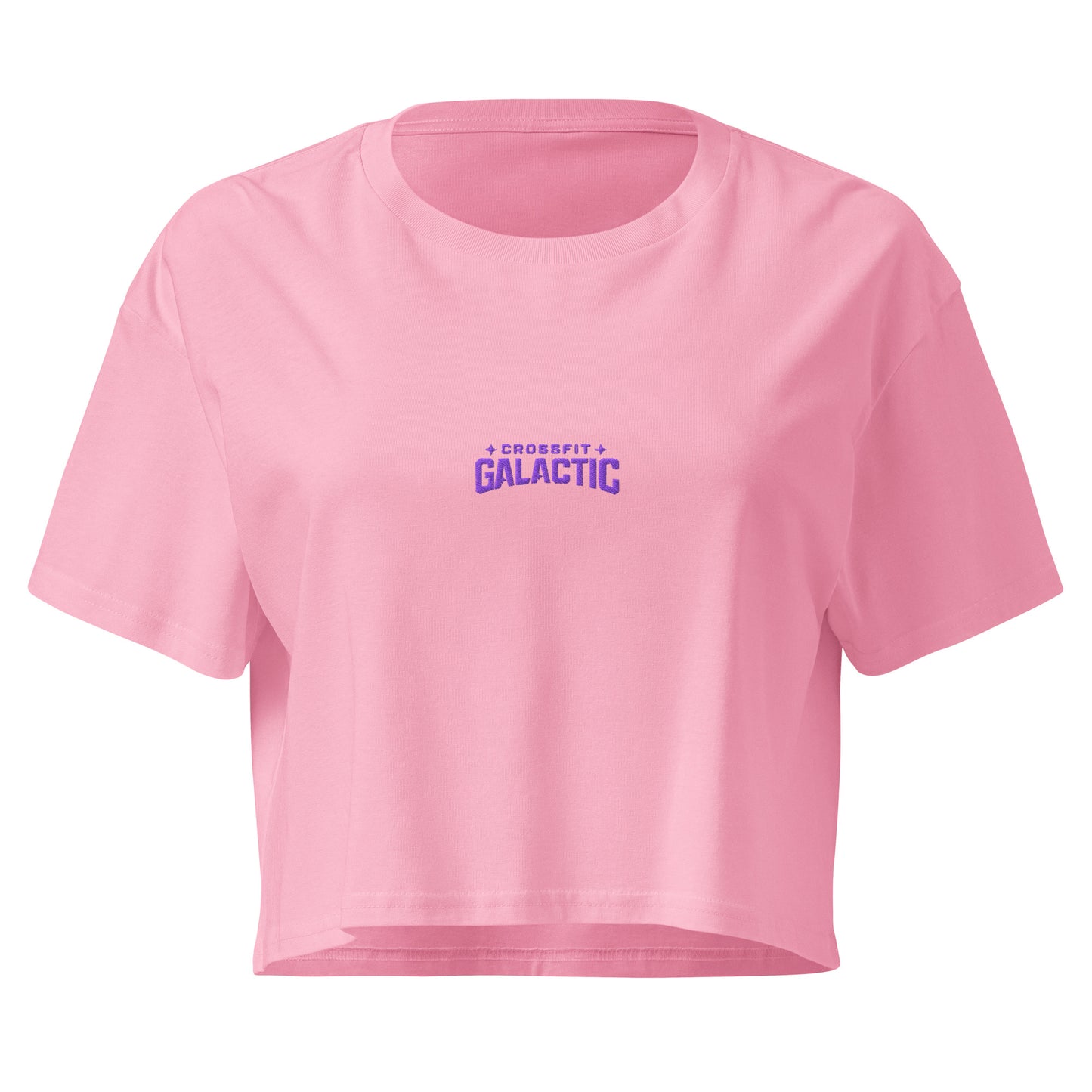 Crop top crossfit femme Original bubblegum, vue de face — CrossFit Galactic x WOD.LOL