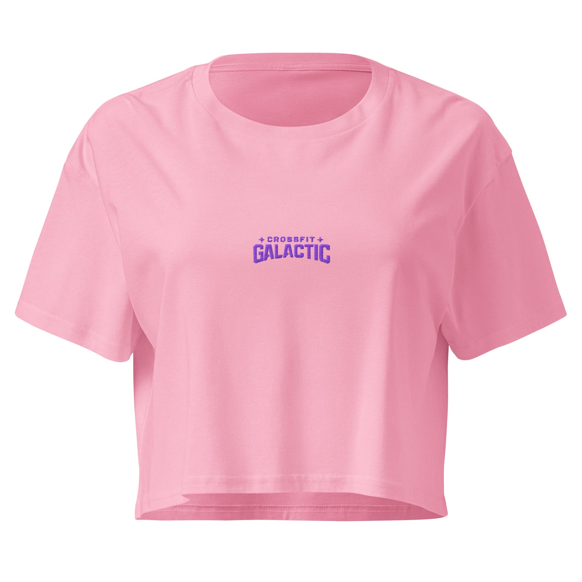 Crop top crossfit femme Original bubblegum, vue de face — CrossFit Galactic x WOD.LOL